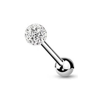 Šperky4U piercing do jazyka Crystals from SWAROVSKI PJ0030-C