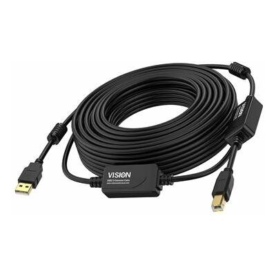 Vision 10MUSB+/BL/2 USB - USB (M) do USB typ B (M) - USB 2.0 10m černý