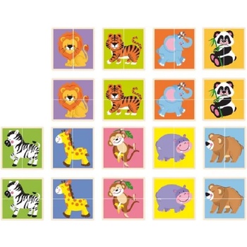 Image 1 of Viga Toys Комплект пъзели Viga - Животни от две части, 36 части (50842)