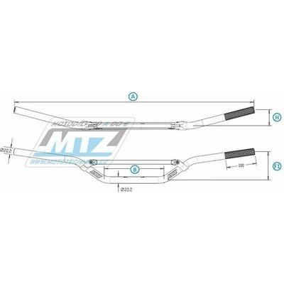 Řidítka s hrazdou (průměr 22mm) MTZ - titanové 23Ř-691-617