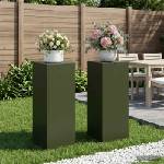 vidaXL Стойка за растения 2 pcs Маслиненозелено 40 x 40 x 100 cm (8012565)