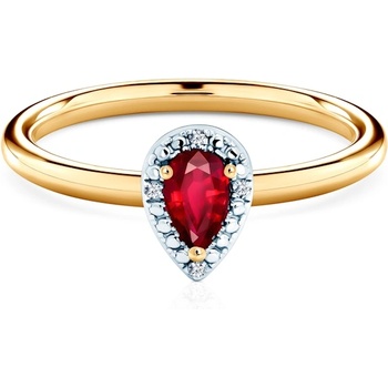 SAVICKI Годежен пръстен Savicki: двуцветно злато, рубин, диаманти