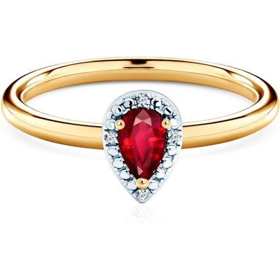 SAVICKI Годежен пръстен Savicki: двуцветно злато, рубин, диаманти