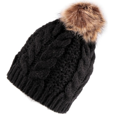 Prima obchod dívčí zimní čepice s bambulí černá