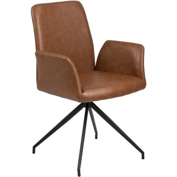 Actona Тапициран трапезен стол с подлакътници в цвят кафяв коняк Naya - Actona (82020)