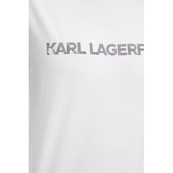 Karl Lagerfeld Памучна тениска Karl Lagerfeld ELONGATED LOGO (A3W17102)