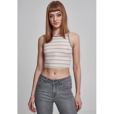 Urban Classics Дамски къс потник на райета Urban Classics pink/white/greyUB-TB1931-01313 - Розов, размер M