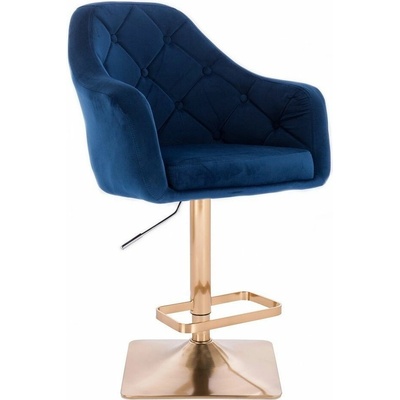 LuxuryForm Design Andora Velur na zlatej hranatej podstave / modrá