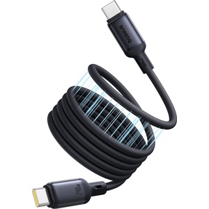 Baseus - Кабел за данни PicoGo (P10376800121-00) - Магнитен, Type-C към Type-C, 240W, Бързо зареждане, 480Mbps, Силиконов, 1 м - Черен
