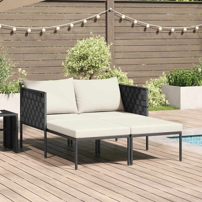 vidaXL Шезлонг Антрацит 153 x 115 x 69.5 см Прахово боядисана стомана (42004136)