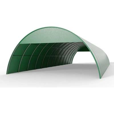Gazelt Štítový kryt pro obloukovou halu 12 m v zeleném provedení PVC 900 g/m²