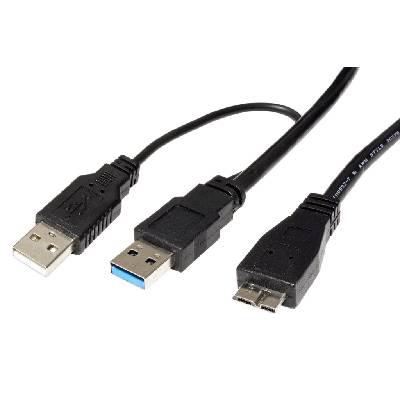 Goobay 19.92.1009 USB 5Gbps Y 2x USB 3.0 A(M) - microUSB 3.0 B(M), 0,3m, černý