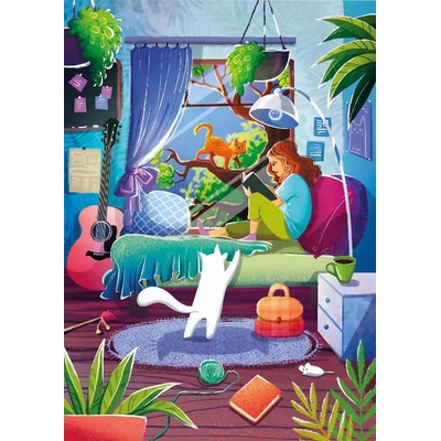 Magnolia - Puzzle Girl and Cats - 1 000 piese