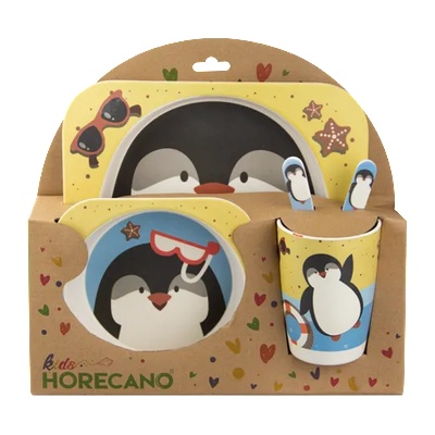 Horecano Детски сервиз за хранене Eco-Friendly ‘Пингвин’, 5 части (0107110-005-25)