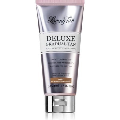 Loving Tan Deluxe Gradual Tan подхранващ лосион за тяло за подчертаване на тена цвят Dark 150ml