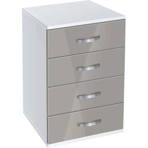 Bogdan Furniture G Скрин с чекмеджета Memo. bg, модел BM-Ava 500, бял гланц и сиво