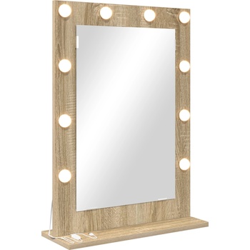 vidaXL Огледало за грим с огледало Сонома дъб 70 x 50 x 18 см (868335)