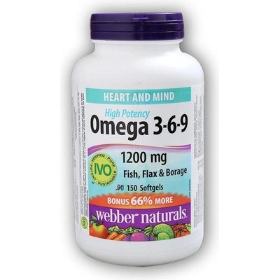Webber Naturals Omega3-6-9 High Potency 1200 mg 150 tobolek