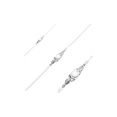 Šperky eshop náramok zo striebra lesklá gulička a patinované keltské uzly po stranách AC06.30