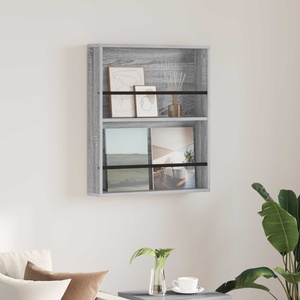 vidaXL Етажерка за списания с рафт Сив Сонома 60 x 12 x 70 см (890834)