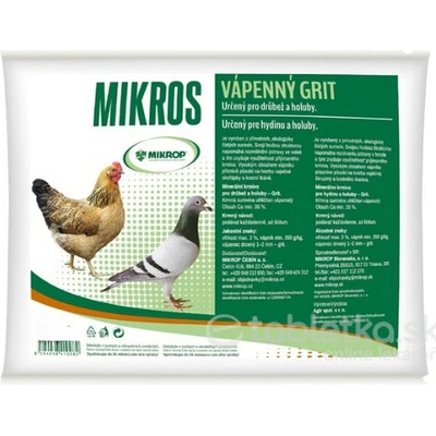 Mikros Grit vápenný pre hydinu a holuby, 3 kg