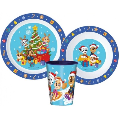 Stor Detská vianočná sada plastového riadu pre deti Tlapková patrola Paw Patrol 3 diely