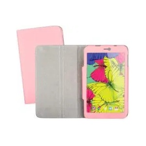 Sentio Case Book Cover for Turbo-X Rainbow III 8" 3G Pink