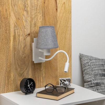 Brilagi - LED Аплик NUBILA 1xE27/25W/230V + LED/3W бял/сив (BG1559B)