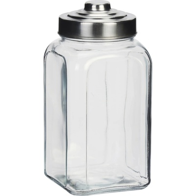 MADAM STOLTZ Sklenená nádoba Steel Lid 2 l