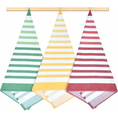 Bellatex Pruh 50 x 70 cm 3 ks Červená Zelená Bílá