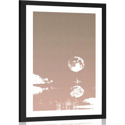Plakát s paspartou odraz měsíce - 40x60 no frame