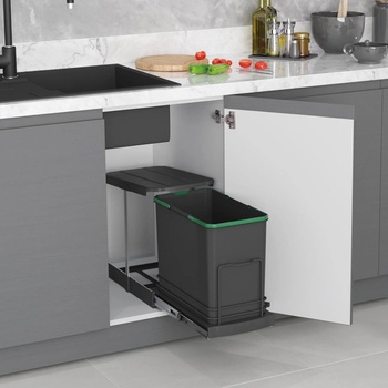 Image 1 of STARAX Кошче за боклук за вграждане, Стар 24 л за врата 40 см, Антрацит (s-2571-a)