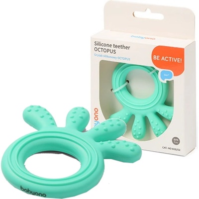 BabyOno detský krúžok na prerezávanie zúbkov silikon Chobotnica mintová