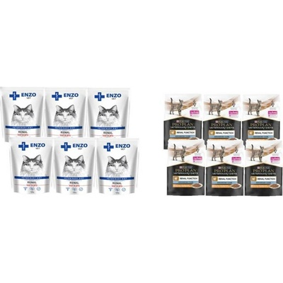 Purina Veterinary PVD NF Renal Function Cat 6 x 85 g + Enzo Vet Renal 6 x 100 g