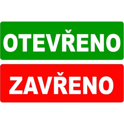 Walteco Otevřeno - Zavřeno, 300x100mm, plastová tabulka 2 mm , 20074