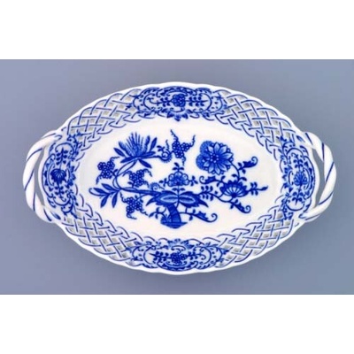 Cibulák originál cibuľový porcelán Košík prelamovaný 18.5 cm