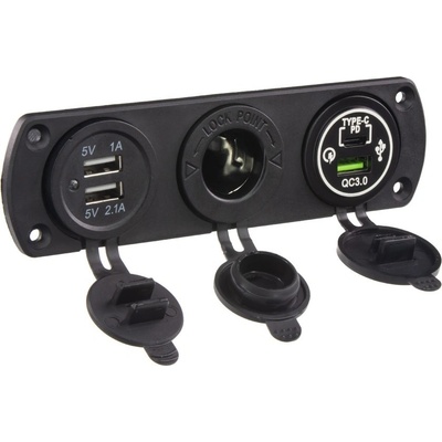 STU 34691 Trojitá zásuvka do panelu CL, 3x USB-A + 1x USB-C nabíječka – Sleviste.cz