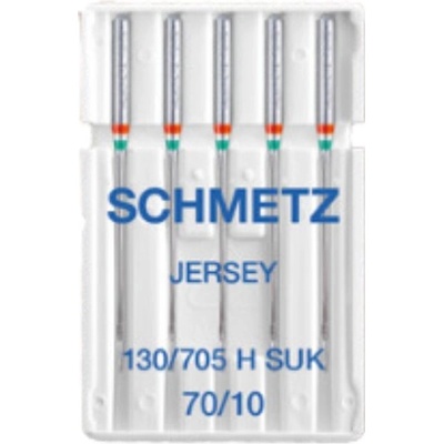 130/705 H SUK (NM 70/10) jehly Schmetz JERSEY pro domácí šicí stroje (5 ks/box)