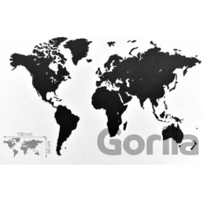 Giftio Luxusná drevená mapa sveta – čierna 156x90cm