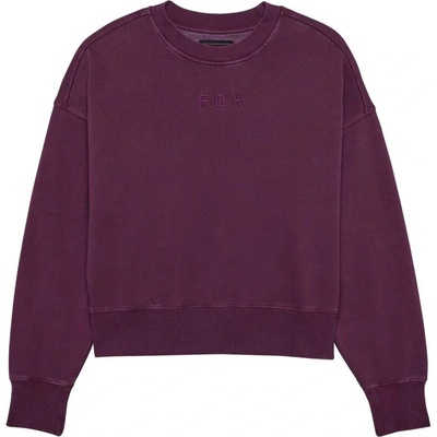 Fox Womens Wordmark Oversized Crew Pullover sangria