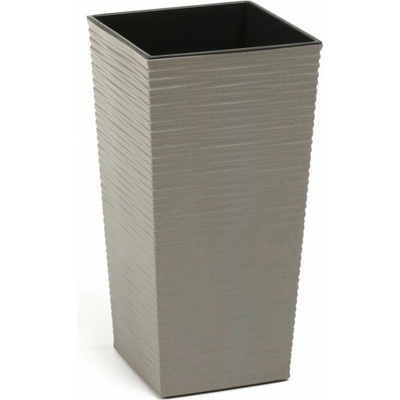 LAMELA Kvetináč FINEZIA ECO WOOD DLUTO, 30 x 30 x 57 cm, sivý