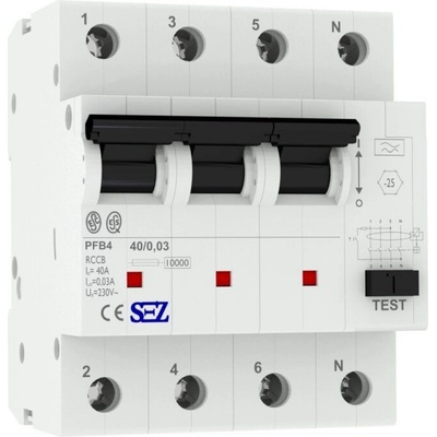 SEZ Krompachy Prúdový chránič PFE4 40/0,03, 40 A, 400 V, PFE4 40/0,03