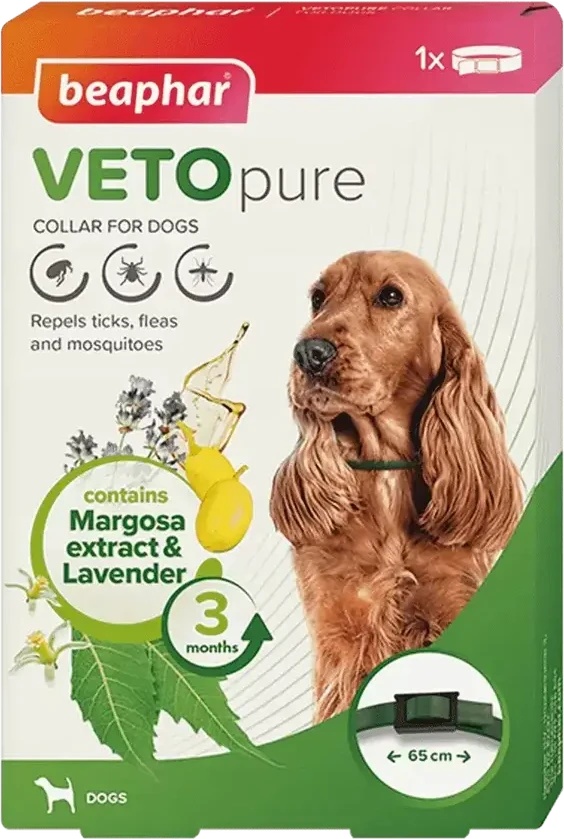 Beaphar Veto Pure Bio Band репелентен противопаразитен нашийник за кучета 65cm