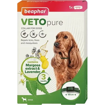 Beaphar Veto Pure Bio Band - репелентен противопаразитен нашийник за кучета 65 см