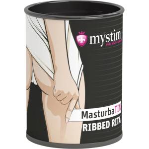 Mystim MasturbaTIN Ribbed Rita - мастурбатор с ламели - бял