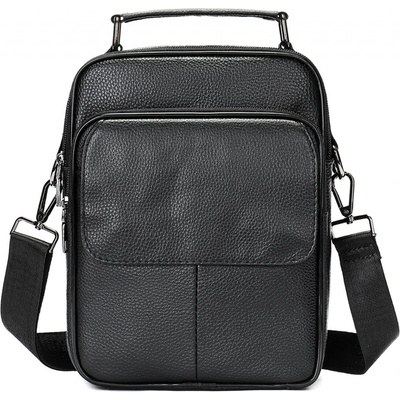 Gregorio Kožená pánská Crossbody taška 20x26x8 cm černá