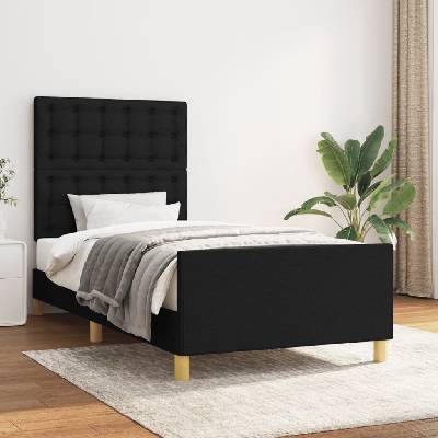 vidaXL 3125350 Rám postele s čelem textil / barva Černá