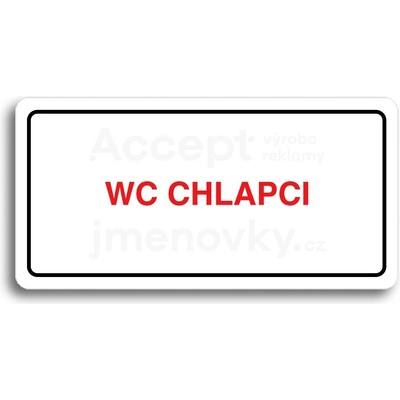 ACCEPT Piktogram WC CHLAPCI - bílá tabulka - barevný tisk
