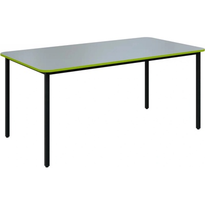 JSBR 170 N jídelní stůl kovová podnož černá deska 18 mm deska šedá s hranou jarní zeleň 1700 x 900 mm
