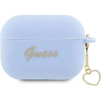 Guess AirPods Pro 2 cover blue Silicone Charm Heart Collection (GUAP2LSCHSB)